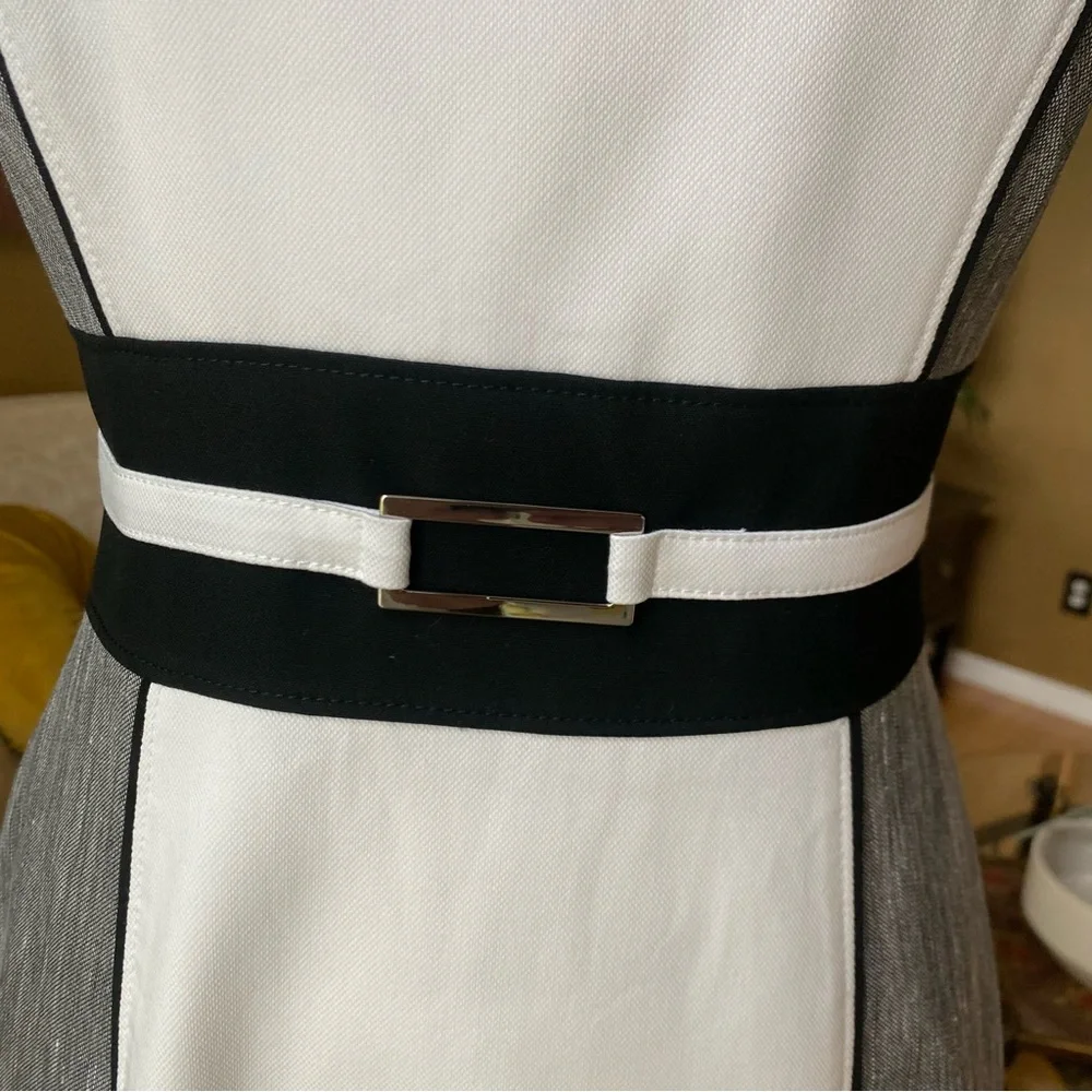 {WHBM} White Gray Black Colorblock Sheath Dress, size 2 - Picture 5 of 12
